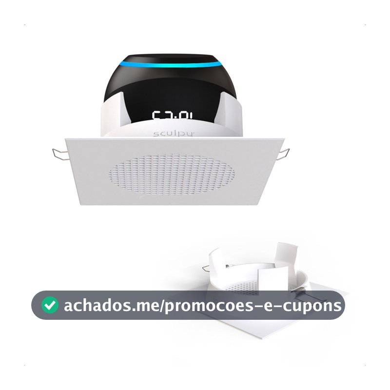 Suporte Embutir Teto Alexa Echo Dot 4 5 Spot Grade Quadrado