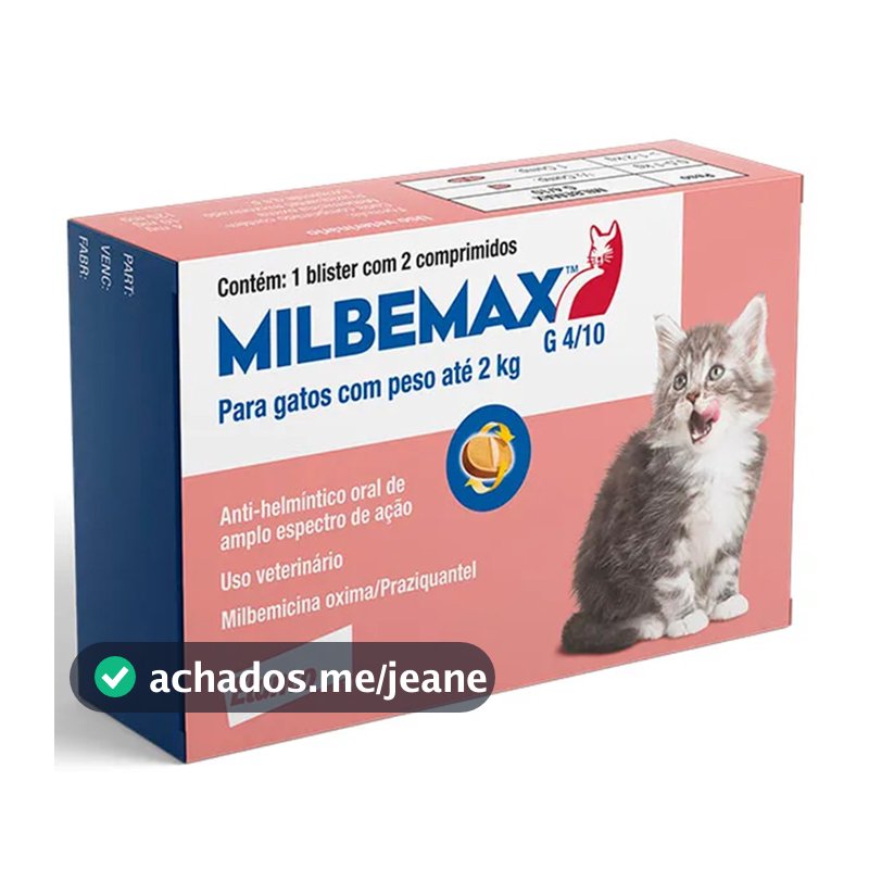 Vermífugo Milbemax para Gatos até 2 kg com 2 comprimidos - Elanco
