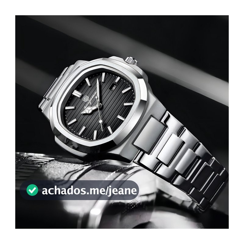Relógio Masculino de Pulso Poedagar em Inox Social Classico Moderno a Prova D'Água c/ Caixa e Ajustador de Pulseira