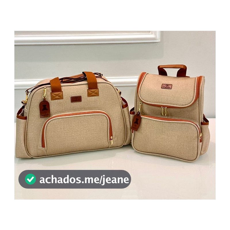 Kit Bolsa Maternidade e Mochila de Bebe Luxo ELLEN Impermeável Premium ARTE & COMPANHIA