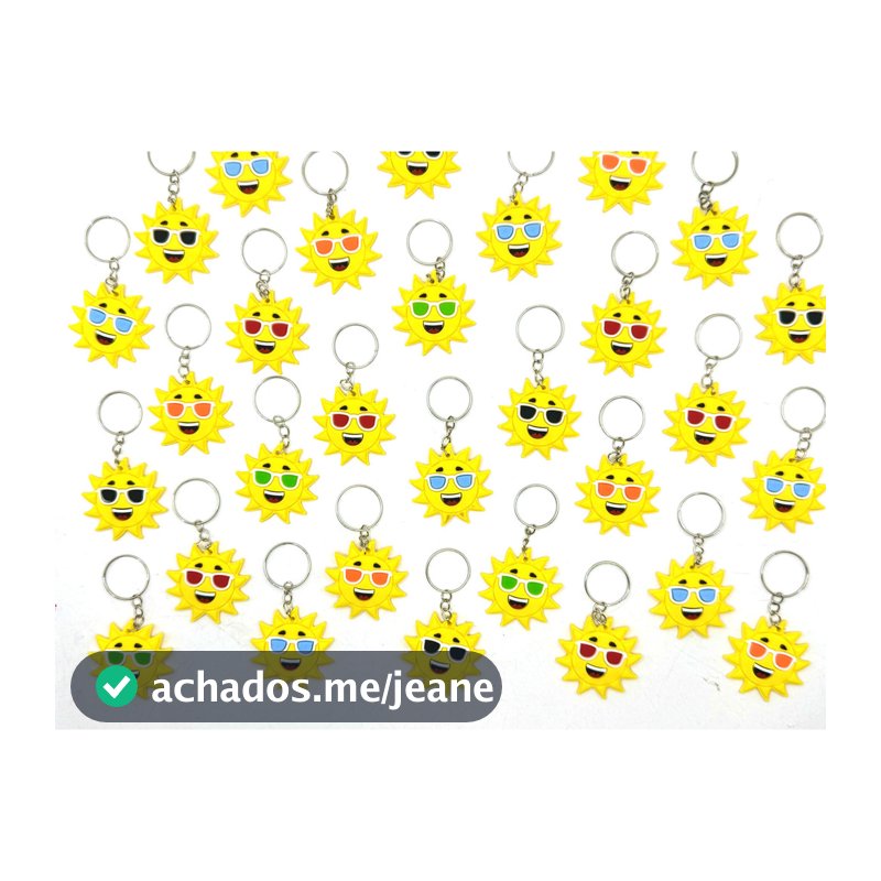 Lembrancinha Sol 10un Solzinho Com Oculos Chaveiro Borracha
