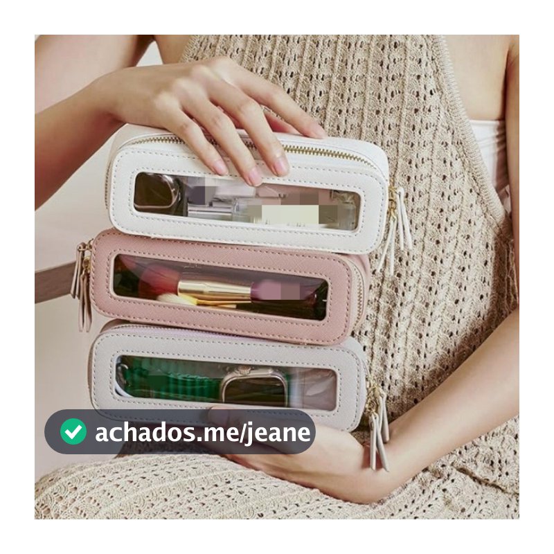 Bolsa Cosmética NEOLDEN , Caixa De Pincel De Maquiagem De Couro PU De Grande Capacidade , Lápis Transparente Com Fecho D