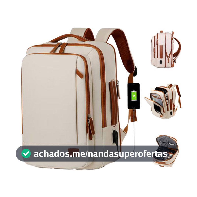 Mochila 4 em 1 grande com quick charge USB・compatível com notebook