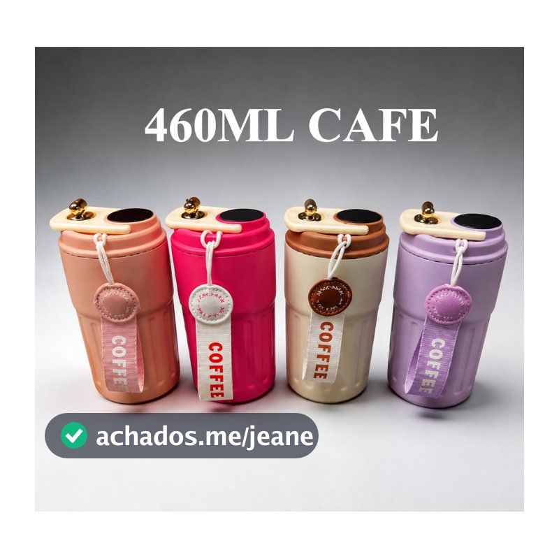 Copo Térmico Café 460ml com Tampa Vedada, Design Moderno, Portátil, Isolamento Térmico,maravilha