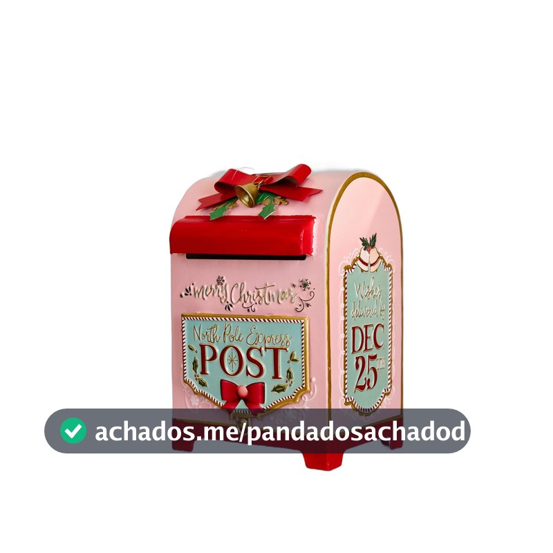 Caixa Correio Natalina - 33cm - Rosa - Tokdacasa