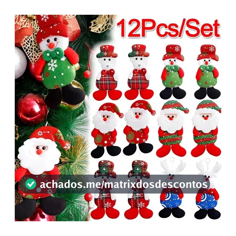 Produtos De Decoração De Natal-Pingente De Árvore 12 Peças De Boneca De Tecido Presente Pingentes De Boneco De Neve De U