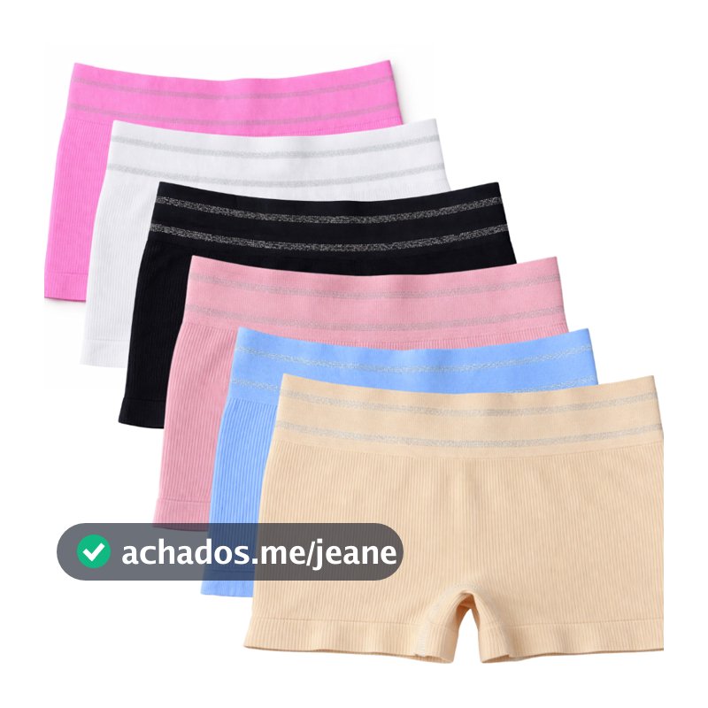 Kit Calcinhas Shortinho Boxer Adulto Feminina Lisa Confortável