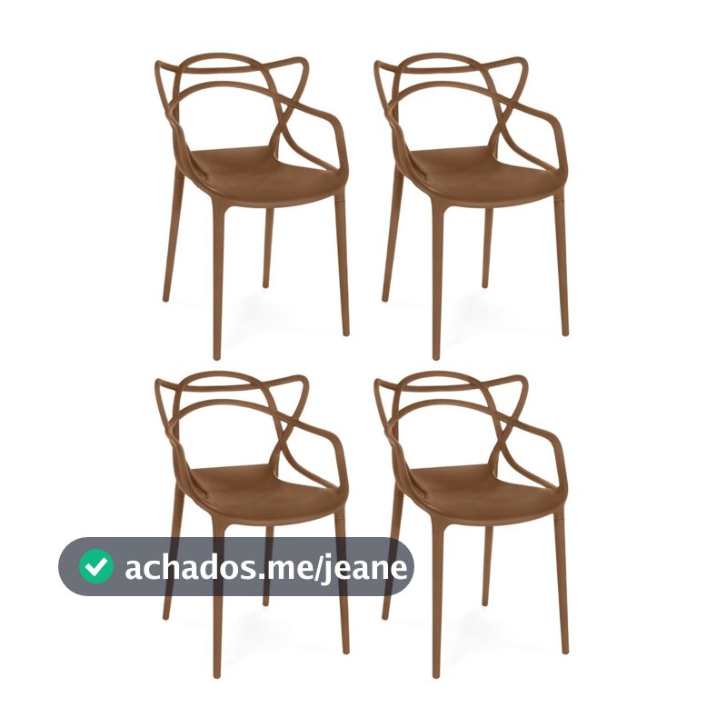 Kit 4 Cadeiras de Jantar Allegra Prática Empilhável