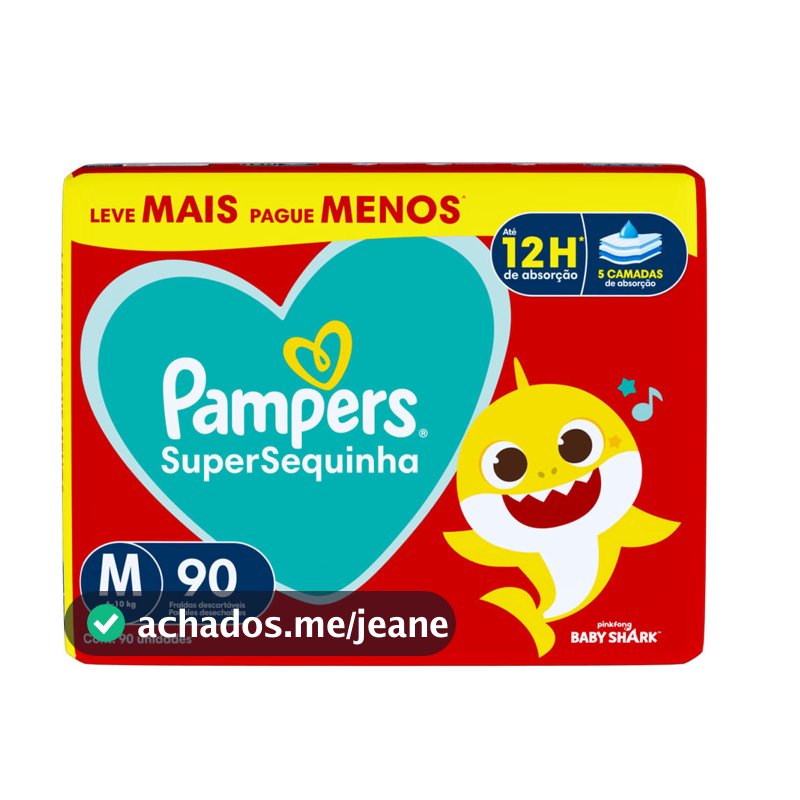 Fralda Descartável Pampers Supersequinha Jumbo M 90 Tiras