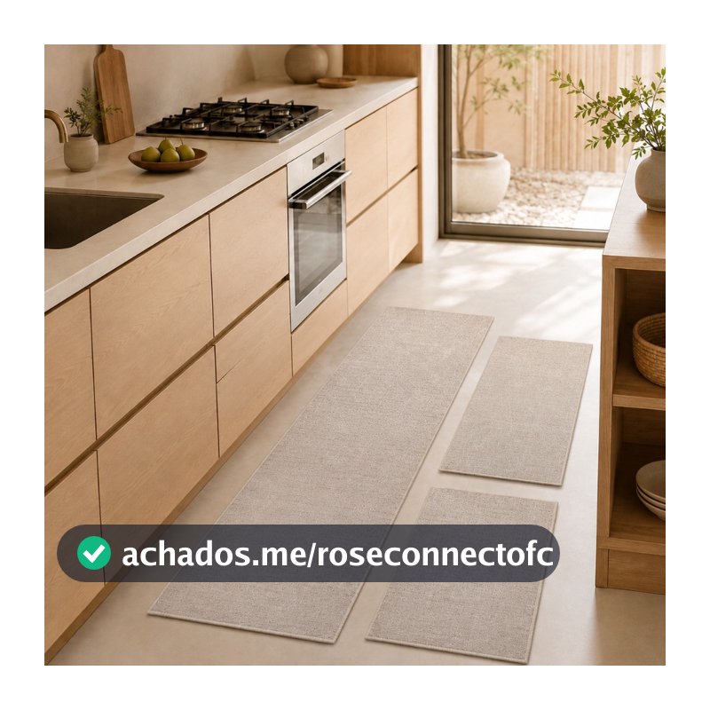 Kit Jogo de Tapete para cozinha Passadeira Antiderrapante 3peças exclusivas