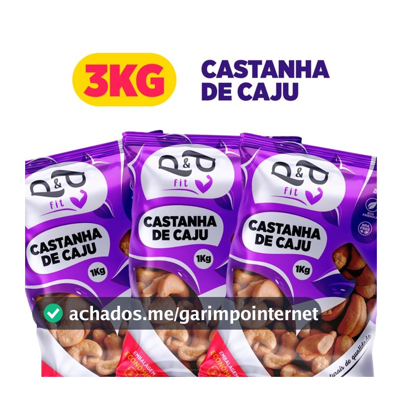 3Kg Castanha de Caju Torrada com ou sem Sal - P&P
