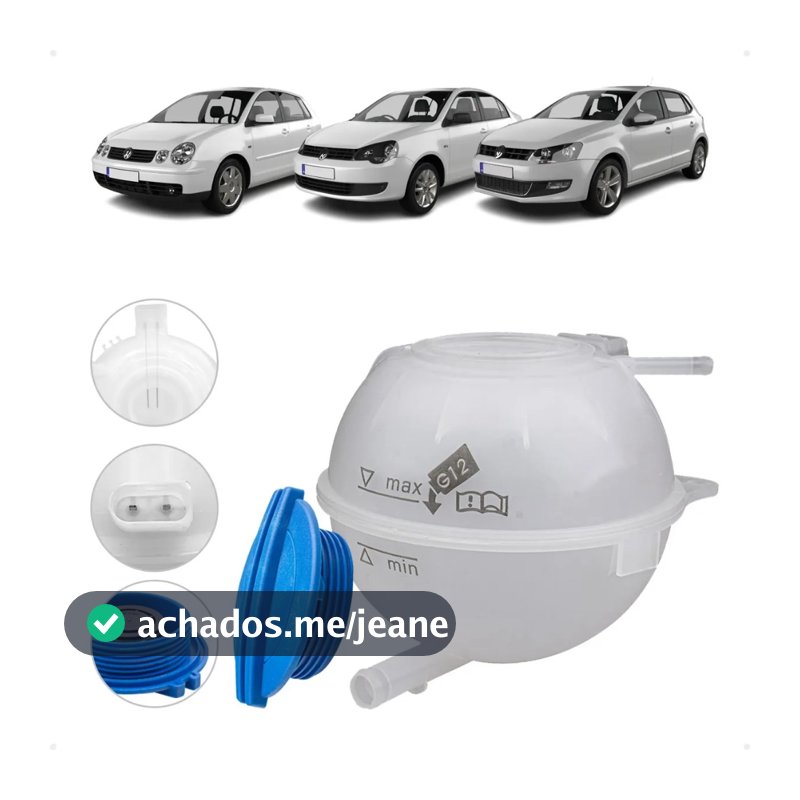 Reservatório de água com tampa VW Polo 1.6 2003 a 2005 Polo 1.8 2005 a 2009 Polo 2.0 2002 a 2014