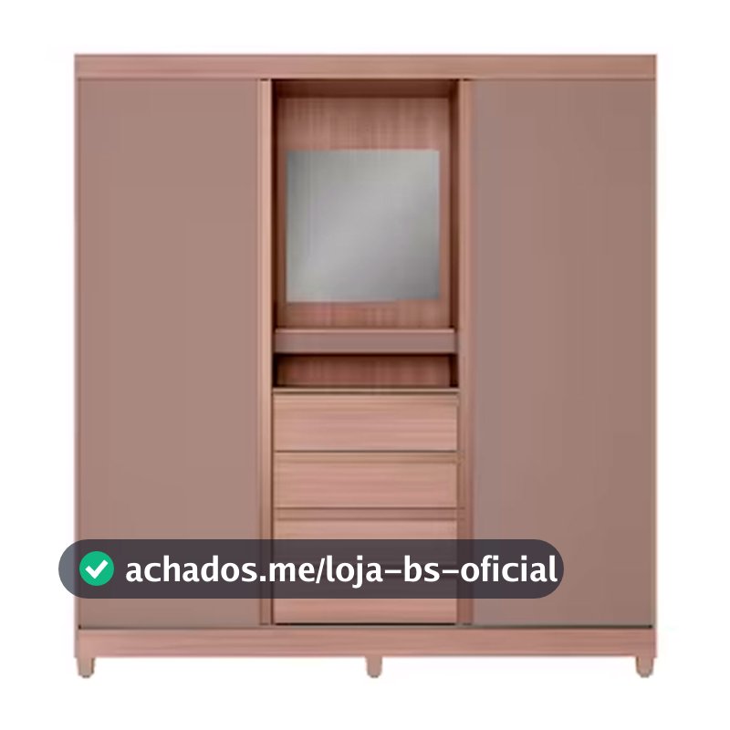 Guarda Roupa Casal Fortaleza II com 2 Portas de Correr e 4 Gavetas Bartira