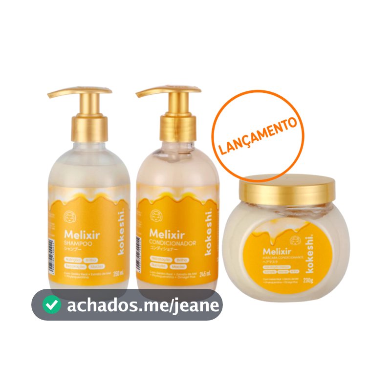 Kit Shampoo + Condicionador + Máscara Melixir Kokeshi