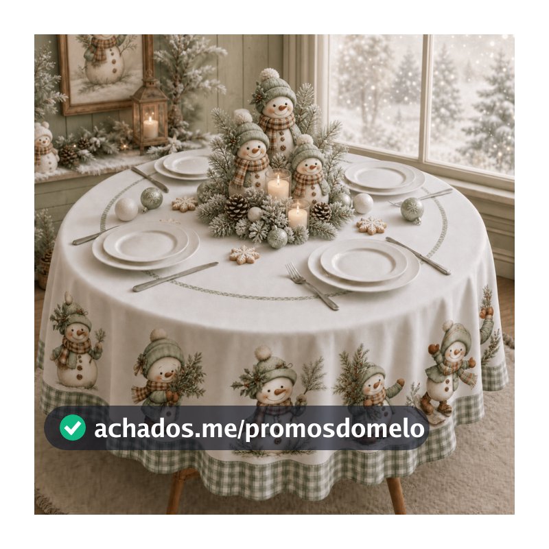 Toalha de Natal Mesa Redonda | 4 Lugares 1,40 X 1,40 Decoração, Cozinha