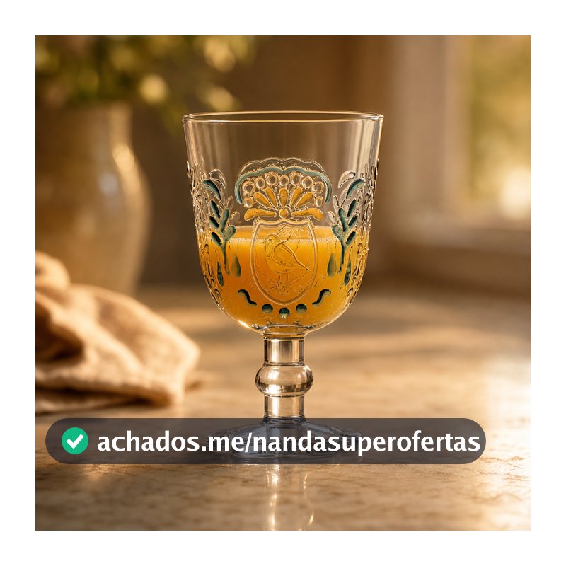 Jogo 6 Taças Canary Cristal 280ml Amarelo -L Hermitage