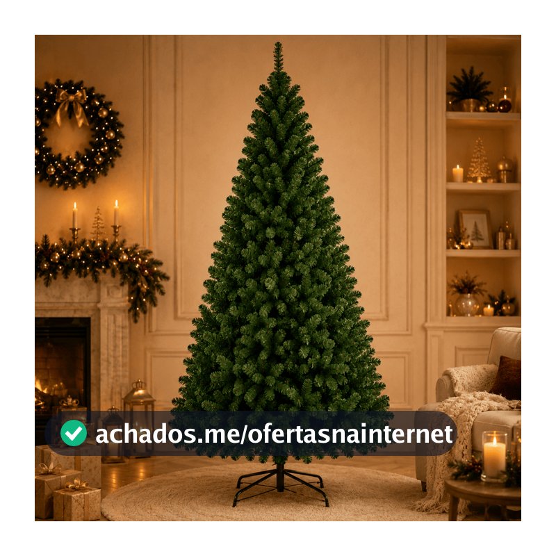 Árvore De Natal Pinheiro 210cm 600 Galhos Cheia Premium Verde