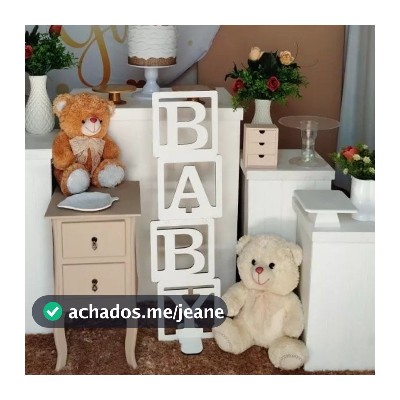 Torre BABY Chá de Bebê e Revelação MDF 6mm 85cm Altura!Fica em Pé!