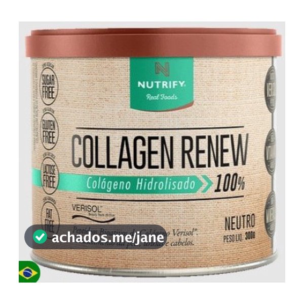 COLLAGEN RENEW -  COLÁGENO HIDROLISADO 100% VERISOL 300GR SABORES - NUTRIFY