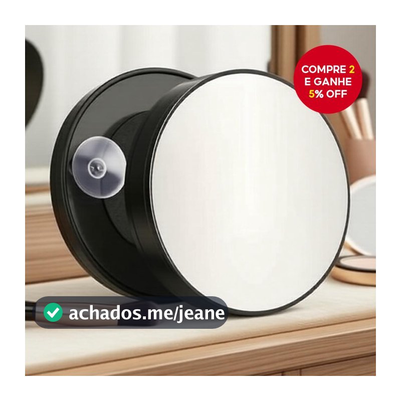 Espelho de Aumento de Sucção 80X, Lente de Vidro HD, Portátil para Cuidados com a Pele e Detalhes Faciais
