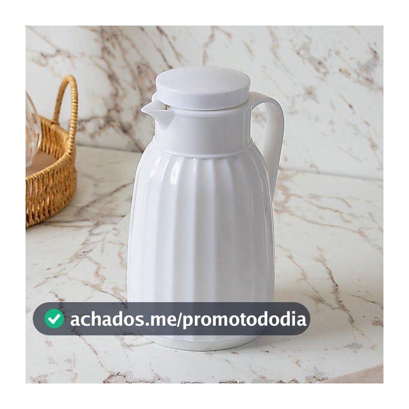 Garrafa Térmica 400ml Queen Branca Lyor com Ampola de Vidro para Café e Chá