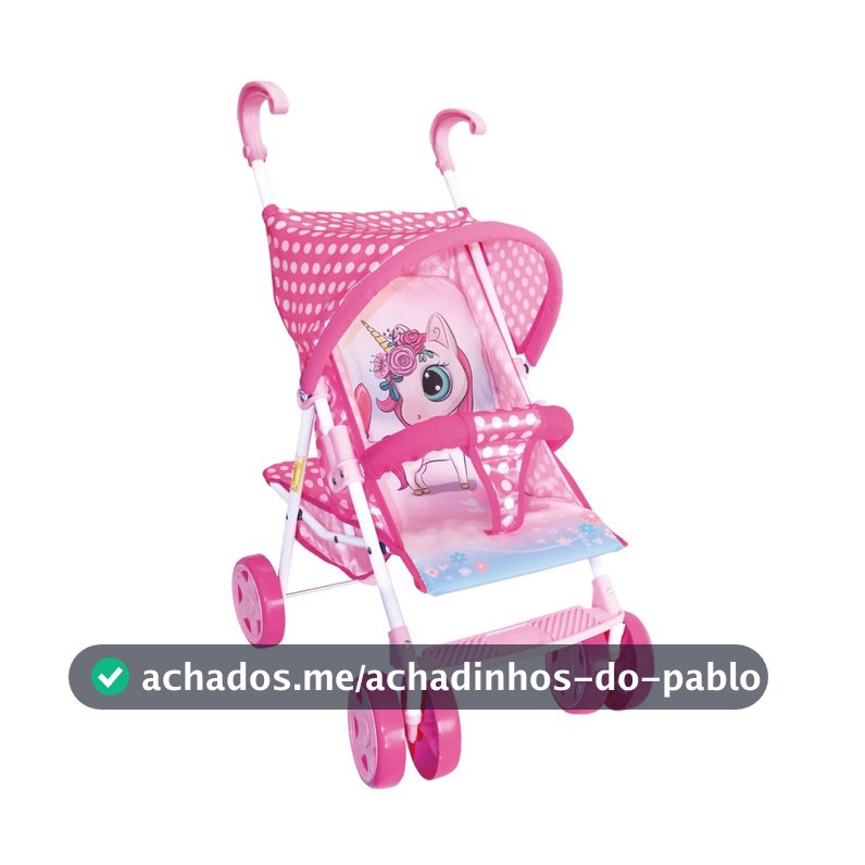 Carrinho de boneca unicórnio encantado luxo - Baby Hercules