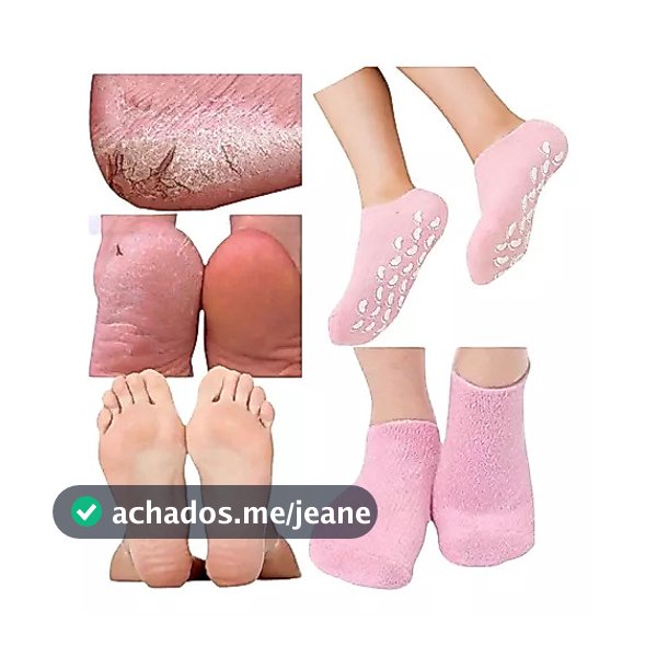 Par Meias com Gel Hidratante Spa Pés Máscara Cuidados Pele Silicone Reparação dos Pés