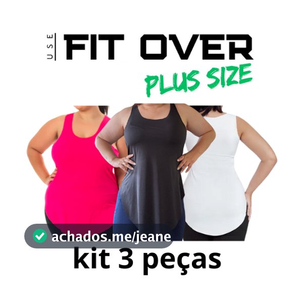 Kit 3 camisetas fitness PLUS SIZE - básica - tapa bumbum - academia - crossfit - fit over