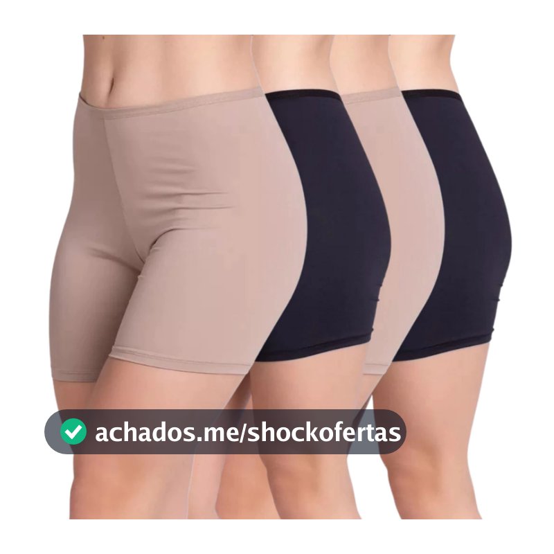 Kit 4 ou 2 Short Feminino Anagua Segunda Pele Segura Barriga Não Marca Indicado Roupa Roupas Adulto