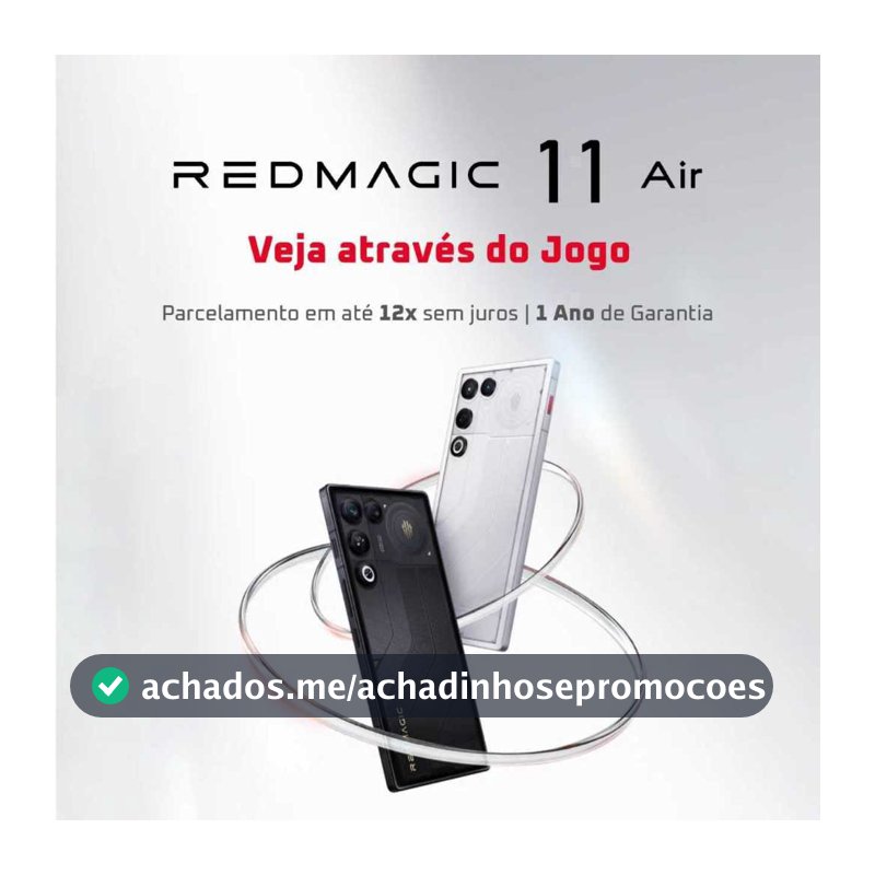 REDMAGIC 11 Air Celular Gamer 5G 12/16 + 256/512GB, Snapdragon 8 Elite, tela OLED de 6,8", 144Hz, 7000 mAh com NFC