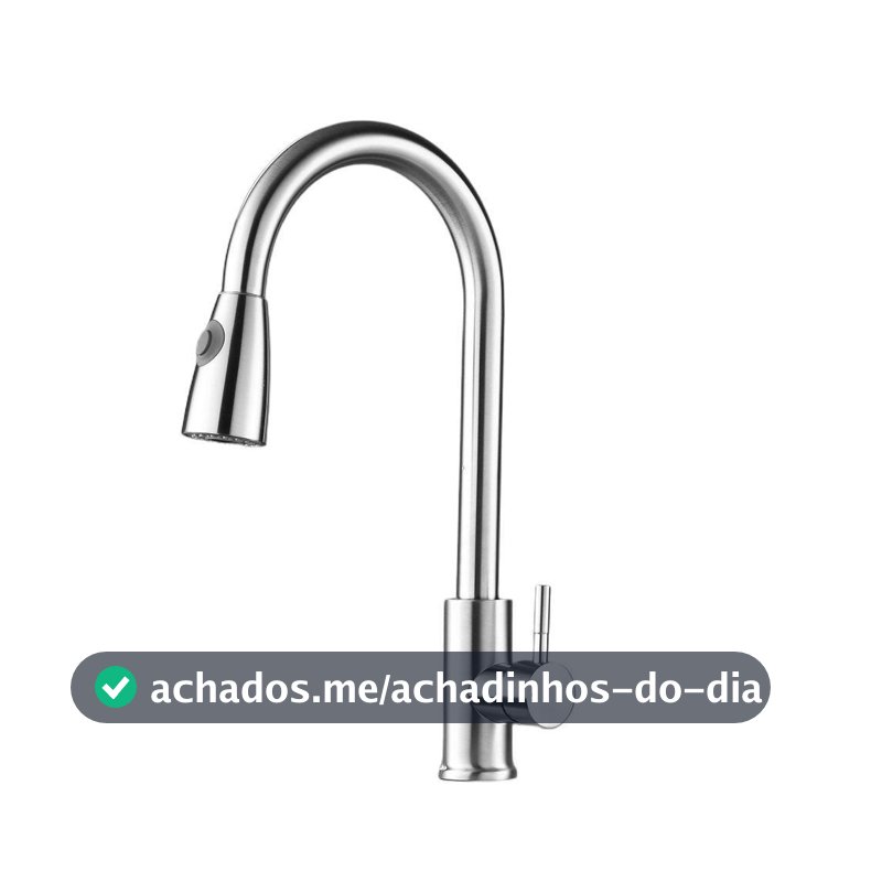 Torneira de Cozinha Monocomando Gourmet Extensível Larus Aço Escovado (PTM35SS50B-ES)