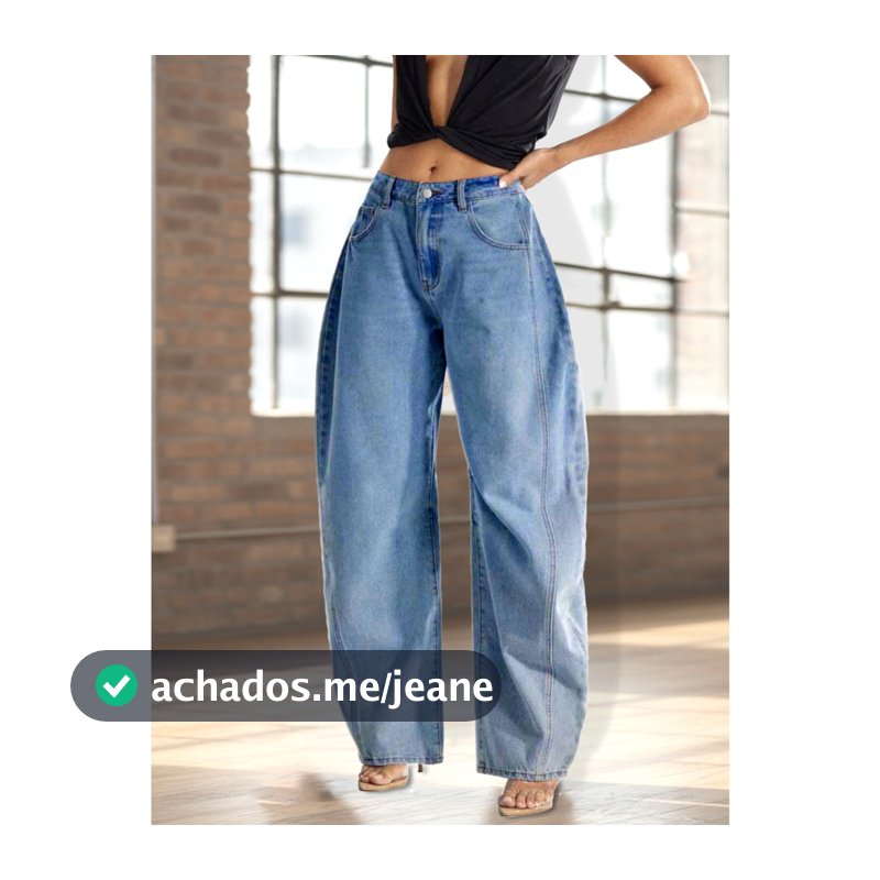 Calça Jeans Feminina Wide Leg Baggy Estilo Mom Balão Barrel Cintura Alta Lançamento