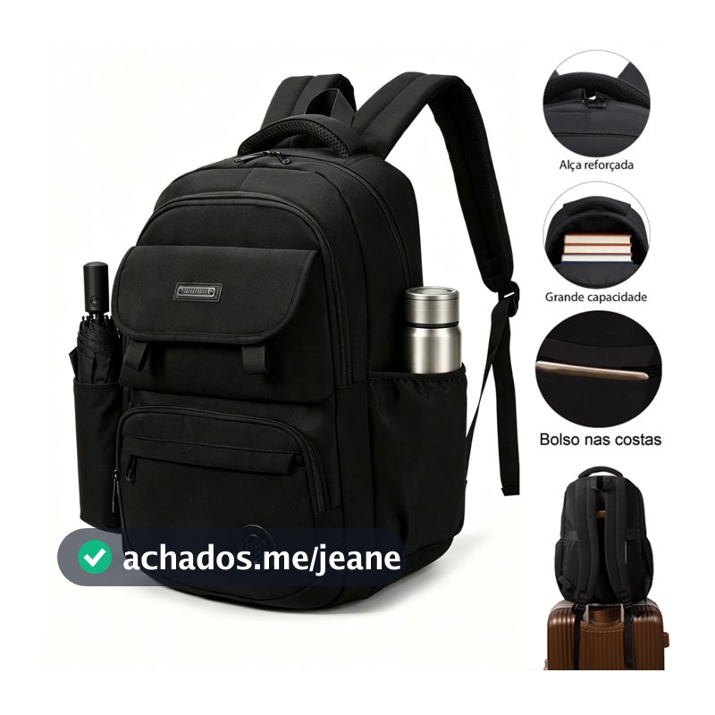 Mochila dos homens nylon reforçado à prova d'água backbag boca saco multifuncional de grande capacidade
