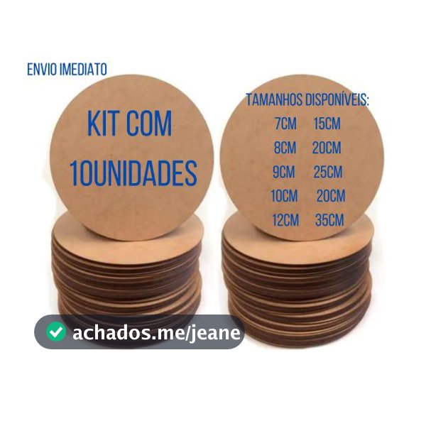 Kit 10 Sousplat 35cm Supla Soupla Suplat Mesa Posta Jogo Americano Artesanato Mdf cru Decorativo
