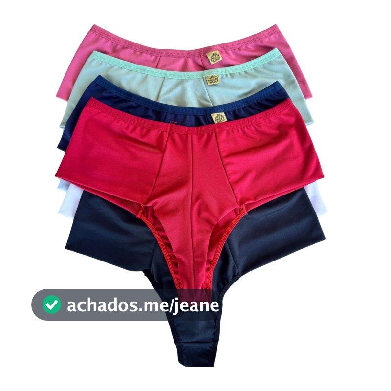 Kit 5 ou 3 Calcinhas Fio Duplo Pala Dupla Reforçada Reduz Medidas Cintura Alta Feminina Sustentação