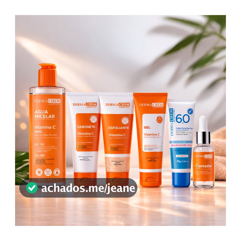 Kit Skin Care Completo Vitamina C Dermachem Autocuidado Clareador de pele e Protetor Solar