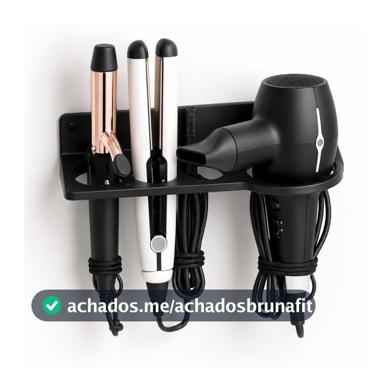 Suporte De Parede Multifuncional Chapinha Babyliss Secador De Cabelo Organizador De Salão Banheiro