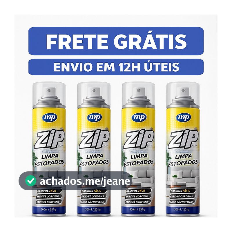 Zip Limpa Estofados Spray 300ml My Place Remove Sujeira Sofá Cadeira Estofado