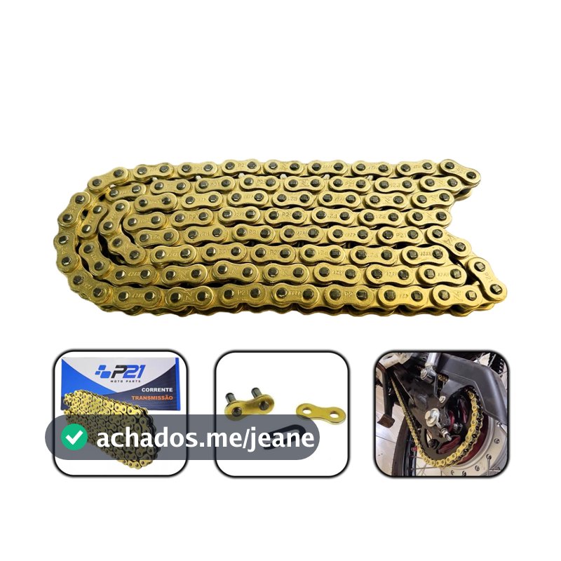 Corrente Dourada Cg Titan Fan Start 160 150 125 Passe 428Hx118 Gold