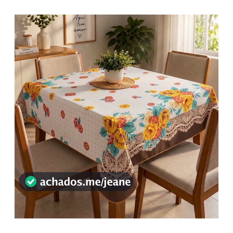 Toalha de mesa estampada 4 e 6 lugares Retangular Quadrada Cozinha Mesa Posta Decoração
