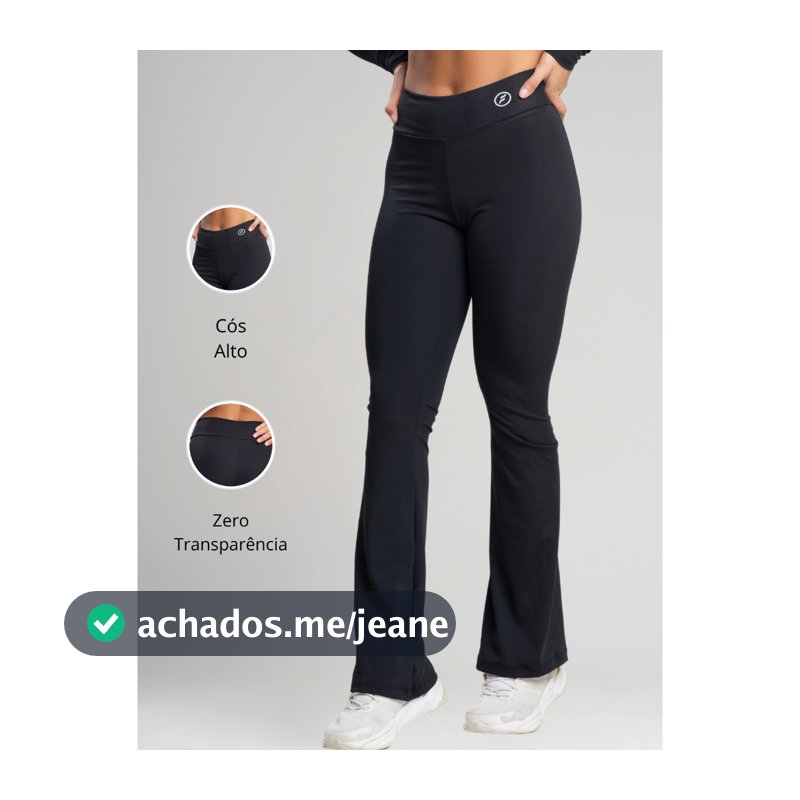 Calça Fitness Bailarina Academia Legging Flare Suplex Zero Transparência Feminina
