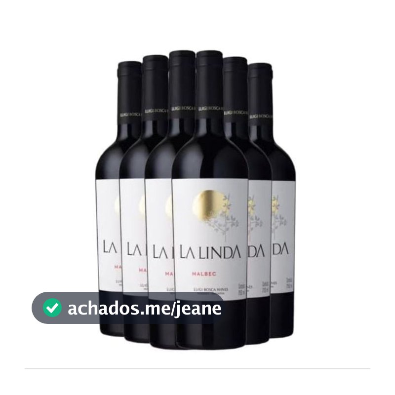 VINHO TINTO  LA LINDA MALBEC 750 ML CX C/06 UNIDADES