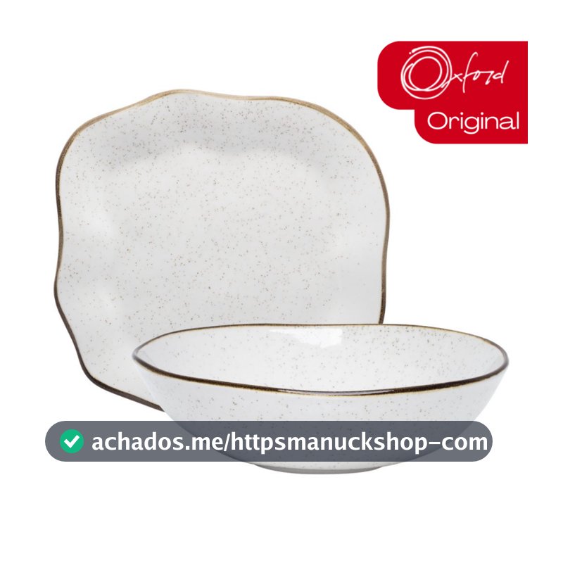 Conjunto Travessa Saladeira Baixelas Para Servir Ryo Maresia Areia Oxford Porcelanas