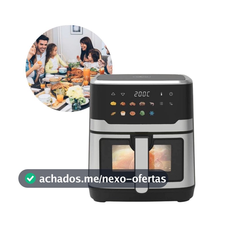 Air Fryer 6.5L / Forno Elétrico 3 em 1 Fritadeira Elétrica Air Fryer Botão Air Fryer Coibeu 110V