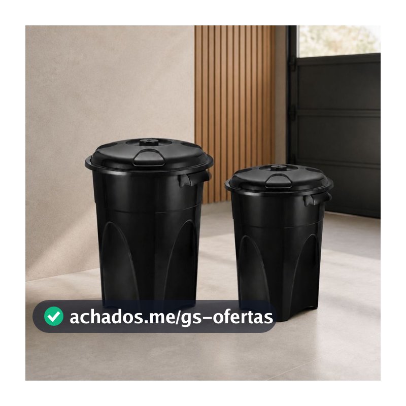 1 ou 2 Cestos De Lixo Grande 100 Litros 60 Litros Lixeira Reforçada