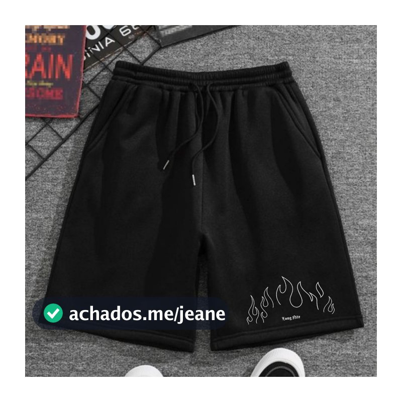 Bermuda Moletom Levinho Streetwear Shortinhos Flanelados Fire Tecido Premium