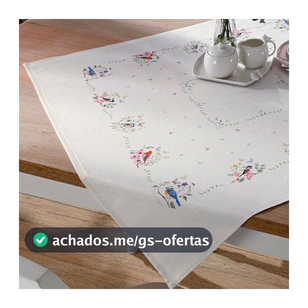 Toalha de Chá Jardim 78cm x78cm Quadrada Dohler Renova Clean Limpa Fácil Pássaros