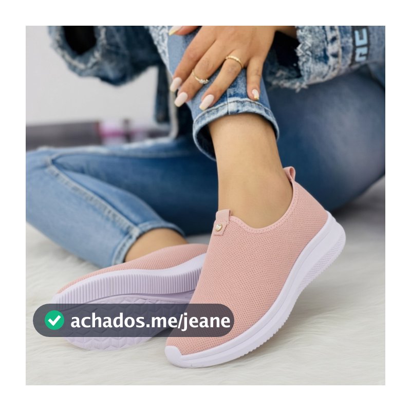 Tenis Meia Feminino Delicado Calce Facil Sem Cadarço Para o Dia a Dia Trabalho Treino