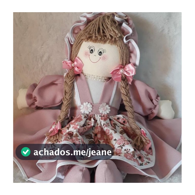 Boneca de pano Artesanal 33 cm Decoração brinquedo Infantil Decoração