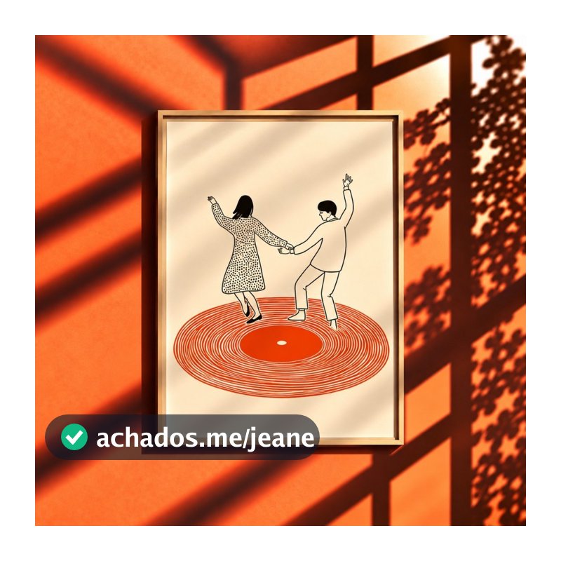 Quadro decorativo Disco casal dançando vintage cool (1 peça)